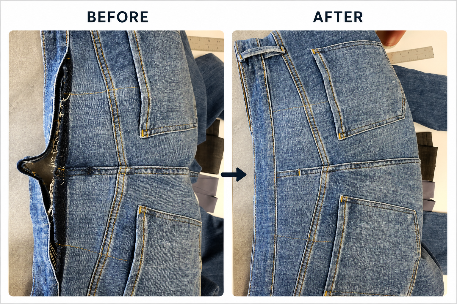 Jeans size adjustment
